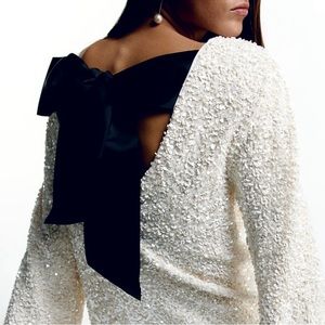 H&M Sequin Tie-Back Dress